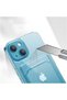 iPhone 13 Compatible Case Transparent Smooth Surface Shock Absorbing Card Holder Cover - 3