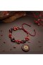 Certified Root Chakra Zone Red Agate, Black Tourmaline, Garnet Natural Stone Macrame Bracelet - 5