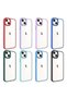 iPhone 14 Pro Max Compatible Case Shiny Edges Transparent Back Colorful Cover with Sensitive Button - 2