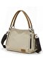 3230 Phaselis Women's Cream Canvas Shoulder Handbag Daily Tote Bag Multi-Pocket