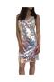 Jumbo White Sequin Back Low-cut Mini Cocktail Dress - 2