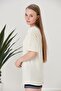 Women's Ecru Oversize Basic T-Shirt - 6