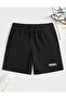 Plus Size Nasa Printed Black Summer Sports Shorts - Comfortable Daily Shorts - 4