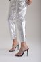Coral Stone Detailed Heeled Silver Black 10 cm Women's Slippers, Slippers - 2