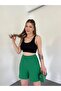 High Waist Pocket Elastic Waist Wrap Shorts - 5