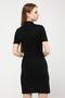 Women's Black Turtleneck Short Sleeve Knitted Mini Dress - 6