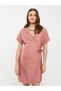 Double Breasted Neck Straight Tie Detailed Short Sleeve Maternity Dress - 7