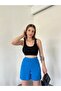 High Waist Pocket Elastic Waist Wrap Shorts - 3