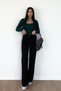 Silva Unfading Black High Waist Wide Leg Jeans - Casual Trousersfrango