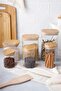 Senga 6 Pieces Borosilicate Glass Jar – Bamboo Vacuum Jar Set with Lid