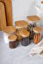 Senga 6 Pieces Borosilicate Glass Jar – Bamboo Vacuum Jar Set with Lid - 3