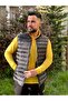Men's Black Puffer Vest with Zipper Pocket Stand Collar Sleeveless Vest - 3