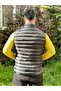 Men's Black Puffer Vest with Zipper Pocket Stand Collar Sleeveless Vest - 7