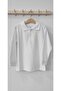 White Long Sleeve Polo Collar T-Shirt