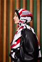 Women's Medina Silk Shawl Red - Black Icon