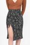 Women's Brown Black Adjustable Gathered Knitted Midi Skirt