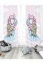 Girl Patterned Blue Children's Room Curtain - Single Wing Pricing