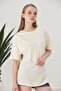 Women's Ecru Oversize Basic T-Shirt