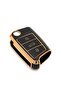 Seat Leon Mk3 Golf 7 and 7.5 T-roc Compatible Luxury Key Protection Case Black Gold - 2
