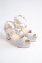 Women's Silver Crisscross Evening Dress Shoes - 4