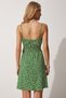 Women's Green Floral Strappy Summer Mini Knitted Dress FF00112 - 4