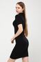 Women's Black Turtleneck Short Sleeve Knitted Mini Dress - 4