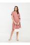 Double Breasted Neck Straight Tie Detailed Short Sleeve Maternity Dress - 3