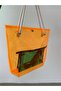 Women's Orange Transparent Beach Bag - 5