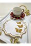 6 منديل تقديم من الكتان المطرز على شكل فراشة