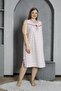 New Sleeve V-Neck 100% Cotton Combed Plus Size Mother's Nightgown 819 - 2