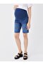 Standard Fit Maternity Jean Shorts with Abdominal Panels - 3