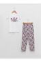 Girl - Crew Neck Printed Short Sleeve Pajama Set