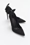 Linnie Bow Detailed Black Matte 10 cm Women's Stiletto, High Heels - 2