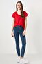 Women's Red T-Shirt V-Neck Solid Short Sleeve Basic from Your Fashion Style - 4