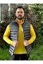 Men's Black Puffer Vest with Zipper Pocket Stand Collar Sleeveless Vest