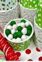 50 Pack Green and White Polka Dot Muffin Cake Mold, Safari Birthday Cupcake Cake Capsule - 4