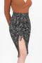 Women's Brown Black Adjustable Gathered Knitted Midi Skirt - 3