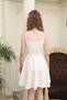 Flexible Scuba Fabric Transparent Detailed White Evening Dress White Graduation Dress 2222 - 3