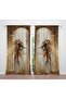 Violinist and Lady Patterned Lightout Satin Background Curtain (Single Wing Pricing)
