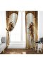 Violinist and Lady Patterned Lightout Satin Background Curtain (Single Wing Pricing) - 2