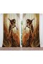 Violin Playing Lady Patterned Background Curtain (Single Wing Pricing)