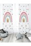 Crowned Rainbow Patterned Children's Room Background Curtain