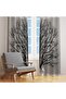 Black Tree Patterned Drapery Curtain, Blackout Curtain (Single Panel Pricing) - 2
