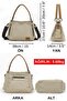 3230 Phaselis Women's Cream Canvas Shoulder Handbag Daily Tote Bag Multi-Pocket - 2