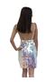 Jumbo White Sequin Back Low-cut Mini Cocktail Dress - 4