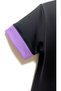 Black Purple Color Top Hooded Half Zipper Trousers Wide Leg Girl's 2-Piece Set - 7