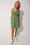 Women's Green Floral Strappy Summer Mini Knitted Dress FF00112 - 2