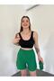High Waist Pocket Elastic Waist Wrap Shorts