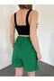 High Waist Pocket Elastic Waist Wrap Shorts - 6