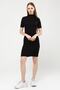 Women's Black Turtleneck Short Sleeve Knitted Mini Dress